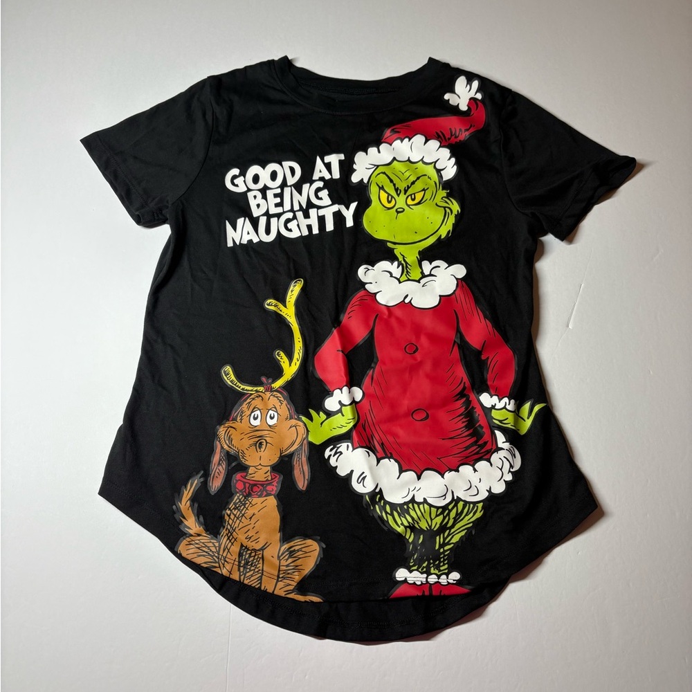 Dr. Seuss Grinch Black Kids Short Sleeve Tee